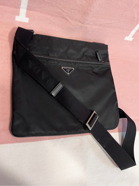 Prada Handbags - Prada⭐️⭐️Black Nylon Messenger Bag with Adjustable Prada embossed Strap! Offers!